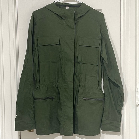 Athleta Outpost Jacket Utility Field Chore Coat Womens Small Army Green Like New - Picture 2 of 5